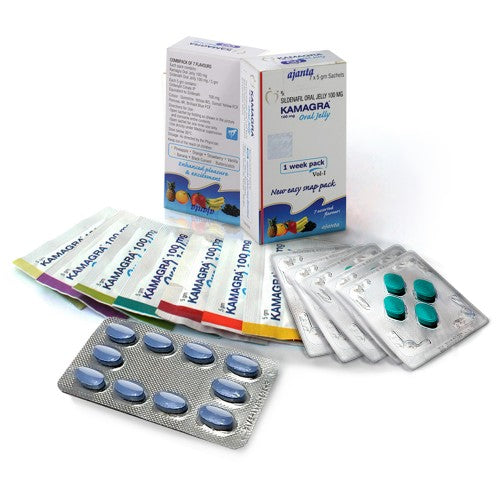 5 St. Kamagra + 1 Weekpack Oral Jelly + 10 Blue Erection Pills